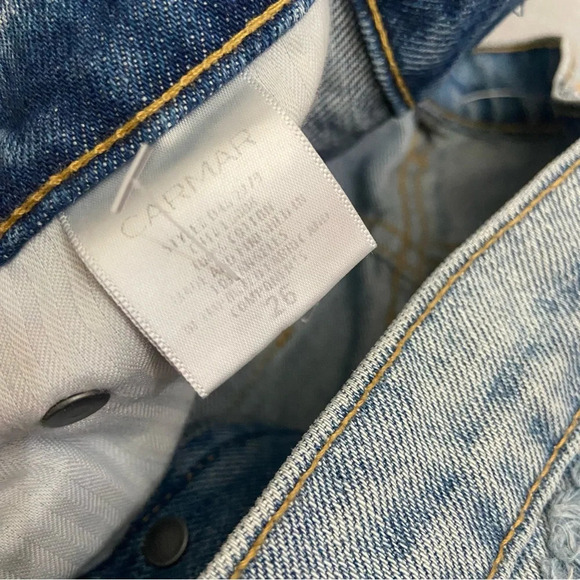 CARMAR Chara Emelia Distressed Button Fly Ripped Raw Hem Jeans 21194 - Picture 8 of 11